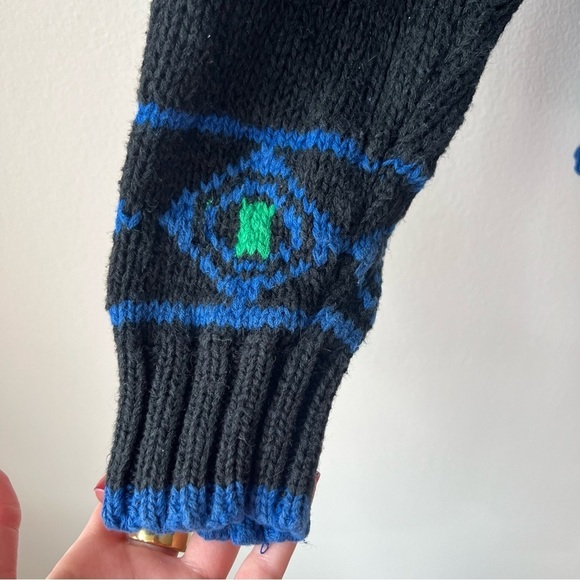 Vintage Liz Claiborne Colorful Geometric Print Chunky Knit Sweater - Picture 4 of 6